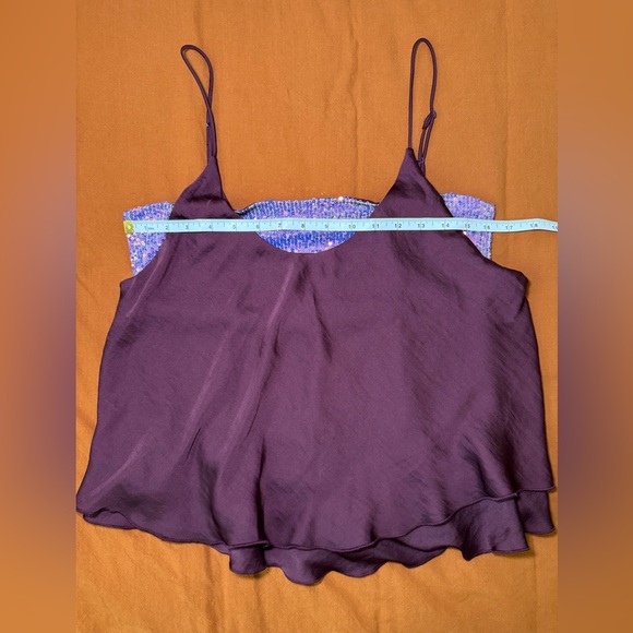 NWT Free People Intimately Womens Purple Sequined Layering Camisole Top Size-M - Picture 2 of 10